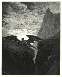 Illustration von Gustave Doré für Miltons Paradise Lost, Buch VI, Zeile 406